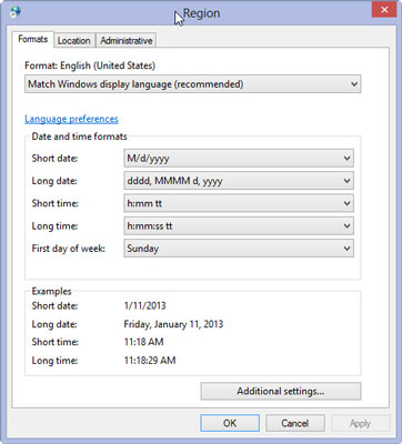 Sådan indstilles regionale datoer i Excel 2013