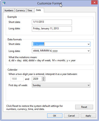 Kuidas määrata Excel 2013 piirkondlikke kuupäevi