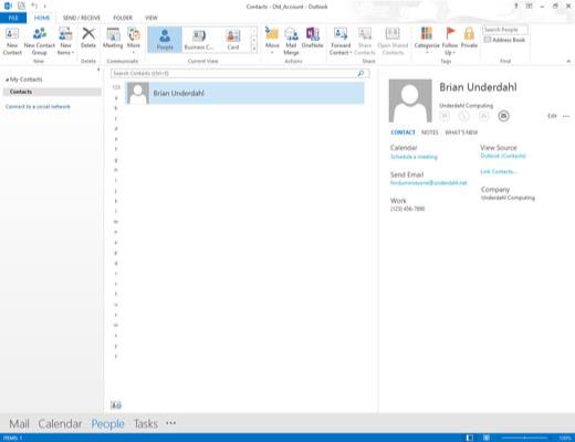 Как да добавите контакти в Outlook 2013