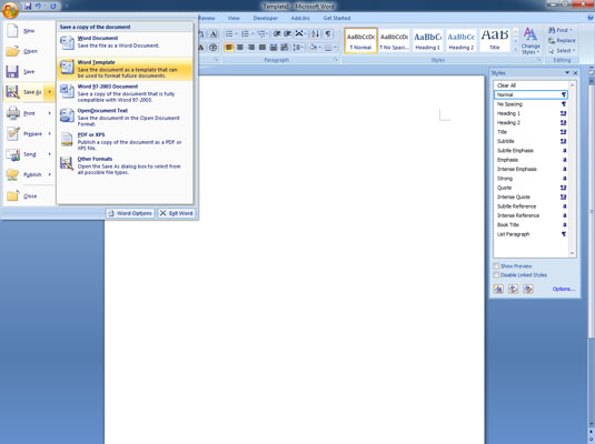 Com crear una plantilla de Word 2007 des de zero