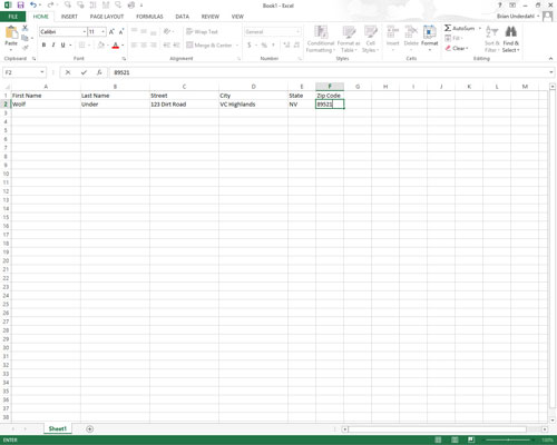 Excel 2013: Opprette en dataliste