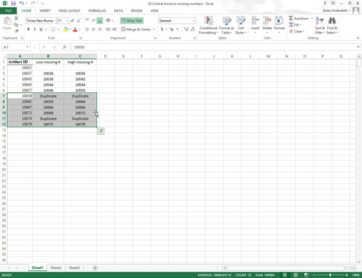 Kā vilkt un nomest programmā Excel 2013