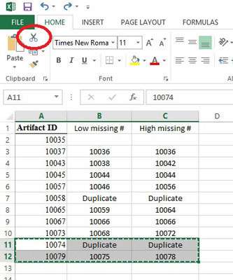 Kā izgriezt un ielīmēt programmā Excel 2013