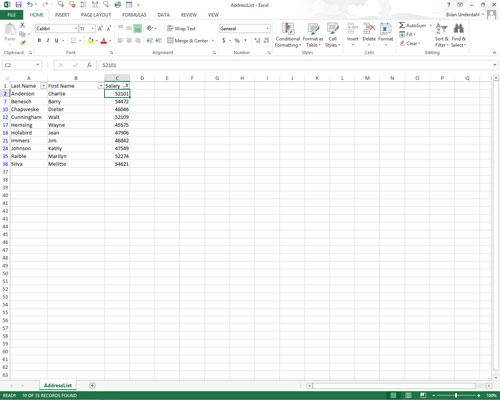 Valmiiden numerosuodattimien käyttäminen Excel 2013:ssa