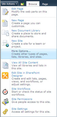 Ustvarite nove sezname na spletnem mestu ekipe SharePoint 2010