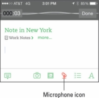 Grava una nota de veu a Evernote per a dispositius iOS