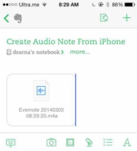 Tallenna äänimuistiinpano Evernotessa iOS-laitteille