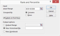 Kā ranžēt pēc procentiles programmā Excel