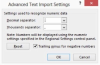 Kā importēt taisnu tekstu programmā Excel 2013