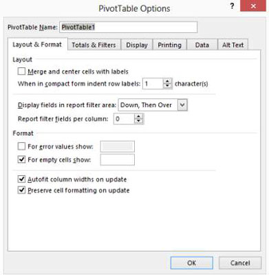 Kuidas määrata Excelis Pivot Table suvandid