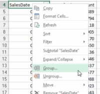 Lag pivottabellvisninger etter måned, kvartal, år for Excel-rapporter