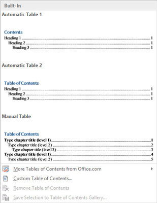 Kako napraviti tablicu sadržaja u programu Word 2013