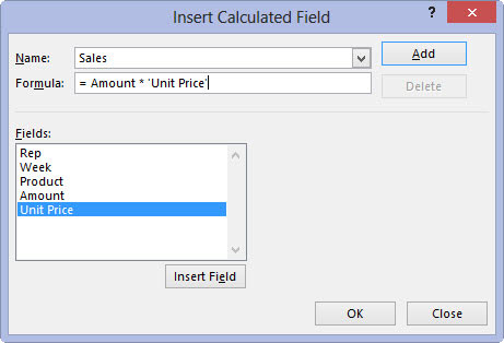 Kaip pridėti apskaičiuotų laukų prie „Pivot“ lentelių programoje „Excel 2013“.