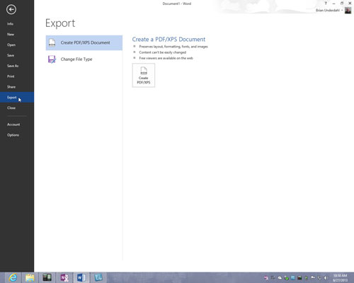 Com desar un fitxer d'Office 2013 com a PDF