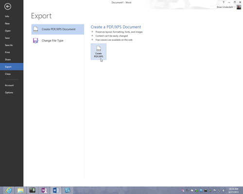 Com desar un fitxer d'Office 2013 com a PDF