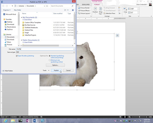 Com desar un fitxer d'Office 2013 com a PDF