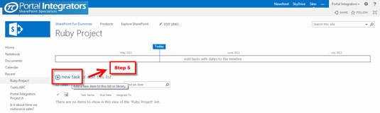 Kā izveidot uzdevumu sarakstus, izmantojot Ganta diagrammas skatu programmā SharePoint 2013