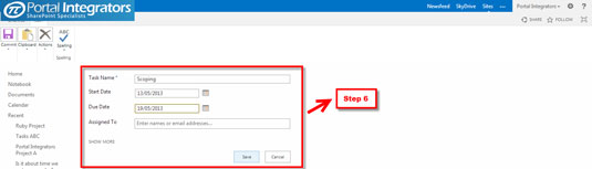 Tehtäväluetteloiden luominen Gantt-kaavionäkymässä SharePoint 2013:ssa