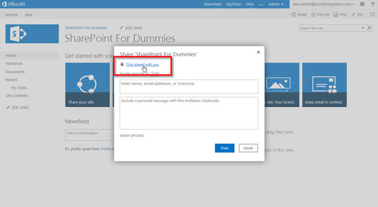 Jak přidat uživatele na web v SharePointu 2013