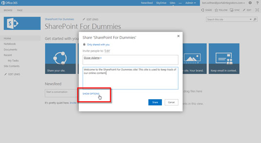 Com afegir un usuari a un lloc a SharePoint 2013