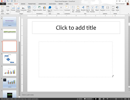 A Draw Table parancs használata a PowerPoint 2013-ban