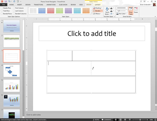 Як використовувати команду Draw Table в PowerPoint 2013