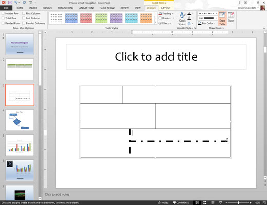 Kuinka käyttää Draw Table -komentoa PowerPoint 2013:ssa