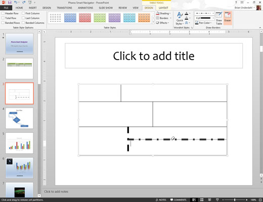 Kā lietot komandu Draw Table programmā PowerPoint 2013