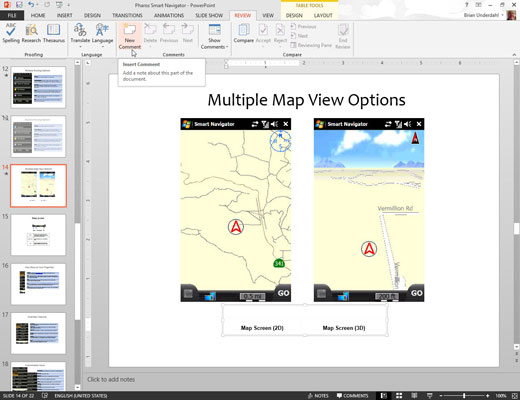 Kommenttien käyttäminen PowerPoint 2013:ssa