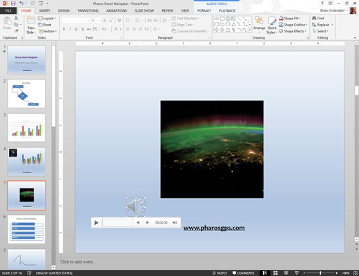 Kā ievietot audio skaņas objektu PowerPoint 2013 slaidā