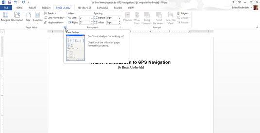 Kā centrēt lapu no augšas uz leju programmā Word 2013