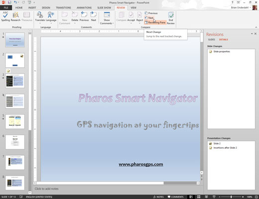 Як порівняти презентації PowerPoint 2013