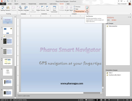 Як порівняти презентації PowerPoint 2013