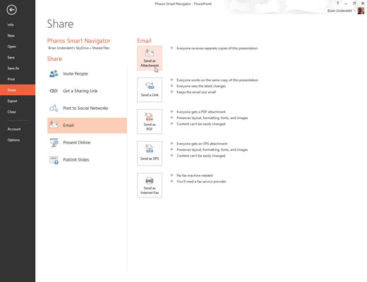 Надсилайте слайди PowerPoint 2013 на перегляд електронною поштою