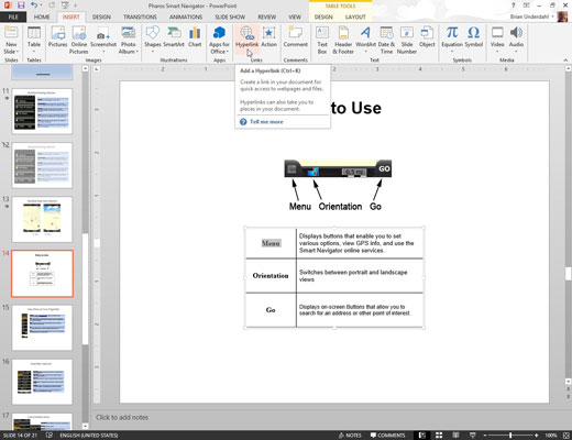 Kako dodati hipervezu drugom PowerPoint 2013 slajdu