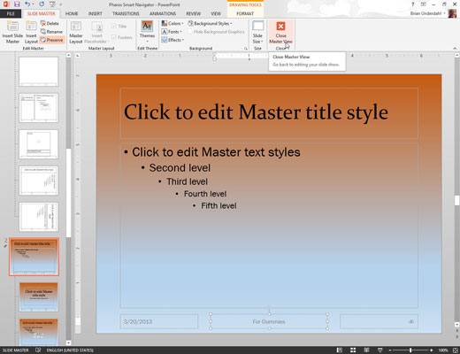 Kā izveidot jaunu slaidu šablonu programmā PowerPoint 2013