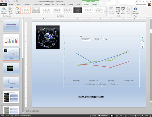 Hvernig á að bæta myndriti við núverandi PowerPoint 2013 skyggnu