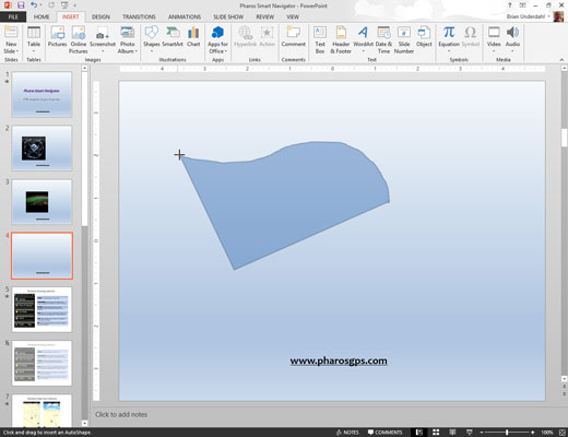 Kā zīmēt daudzstūrus vai brīvas formas formas programmā PowerPoint 2013