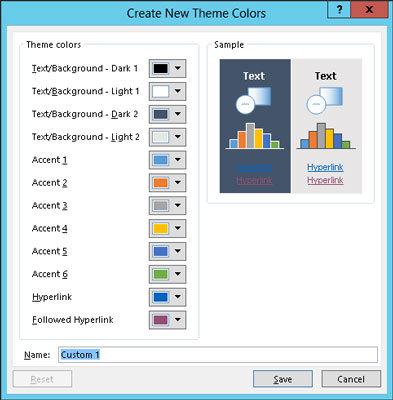 Kā izveidot pielāgotu krāsu shēmu programmā PowerPoint 2013