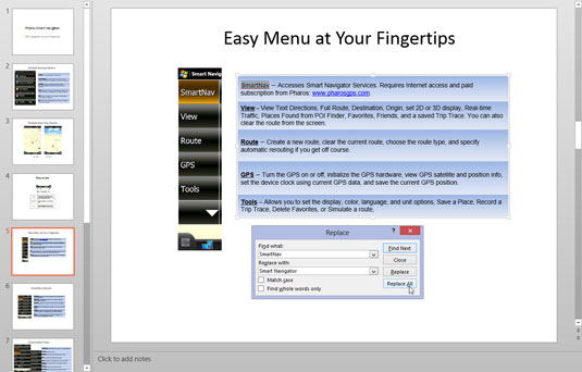 Com substituir el text en una presentació de PowerPoint 2013