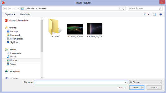 Πώς να εισαγάγετε εικόνες στο PowerPoint 2013 από ένα αρχείο