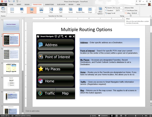 Com crear una transició de diapositives de PowerPoint 2013