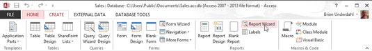 Si të filloni magjistarin e raporteve në Access 2013