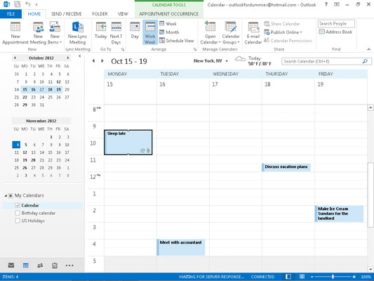 Obteniu una bona visió del vostre calendari d'Outlook 2013