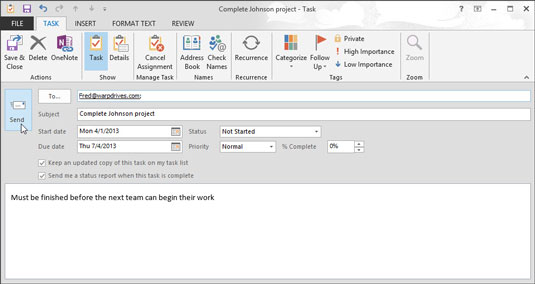 Com assignar tasques a Outlook 2013