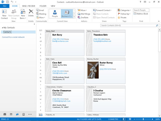 Ýmsir útsýnisvalkostir Outlook 2013