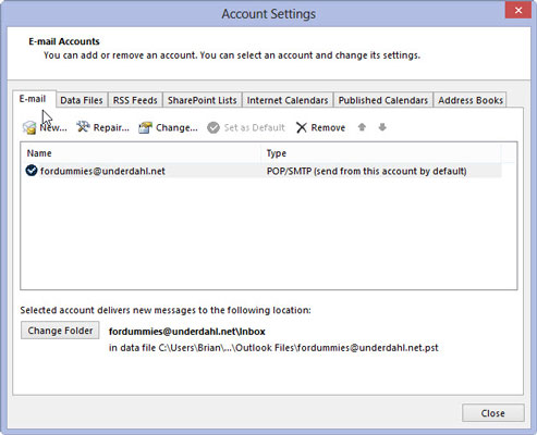 Com configurar un compte de correu electrònic d'Internet a Outlook 2013