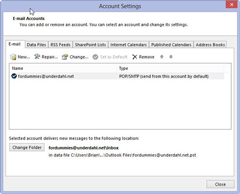 Com configurar un compte de correu electrònic d'Internet a Outlook 2013