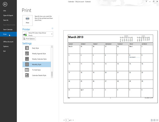 Si të printoni takimet tuaja në Outlook 2013