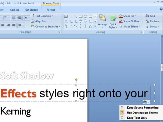 PowerPoint 2007 Lim inn alternativer